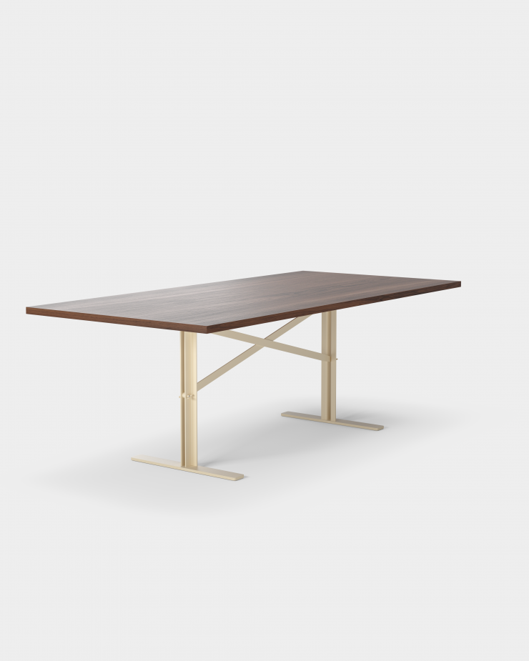 Ferric Table 2100×1000 – Walnut – Ivory