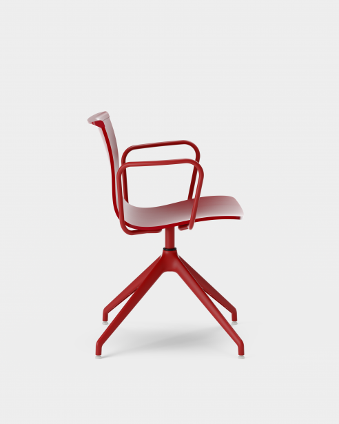 SERIF 4 STAR BASE WITH ARMRESTS RED – RED PAINTED BEECH