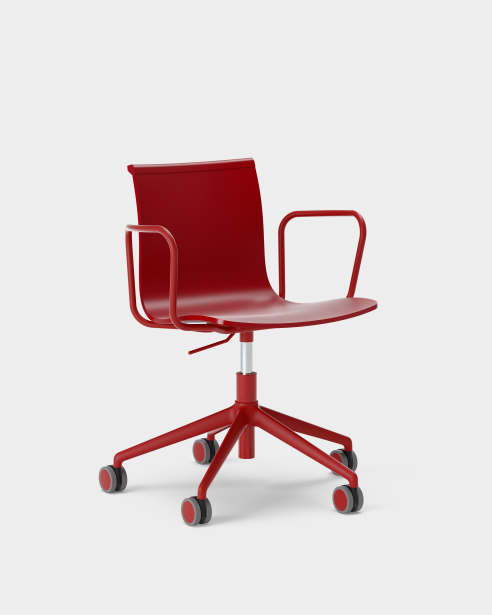 SERIF 5 STAR BASE WITH ARMRESTS RED – RED PAINTED BEECH