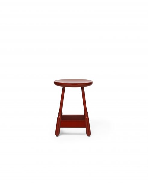 ALBERT stool red painted beech(high)
