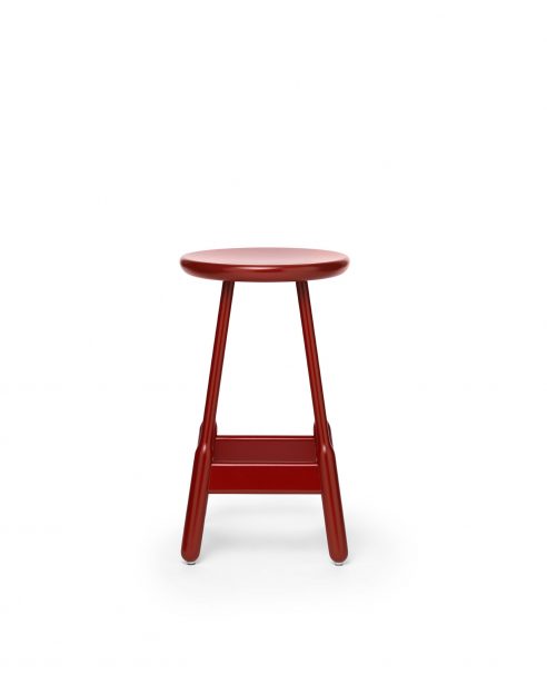 albert bar stool red painted beech