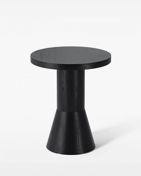 DRAFT SIDE TABLE h480 BLACK STAINED ASH