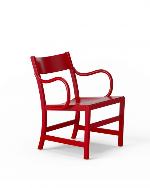 waiter xl easy chair RED PAINTED BEECH