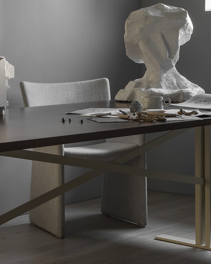 Ferric Table 2100×1000 – Walnut – Ivory